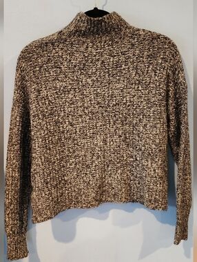 John + Jenn Grey and Cream Marled Knit Crew Size S/P